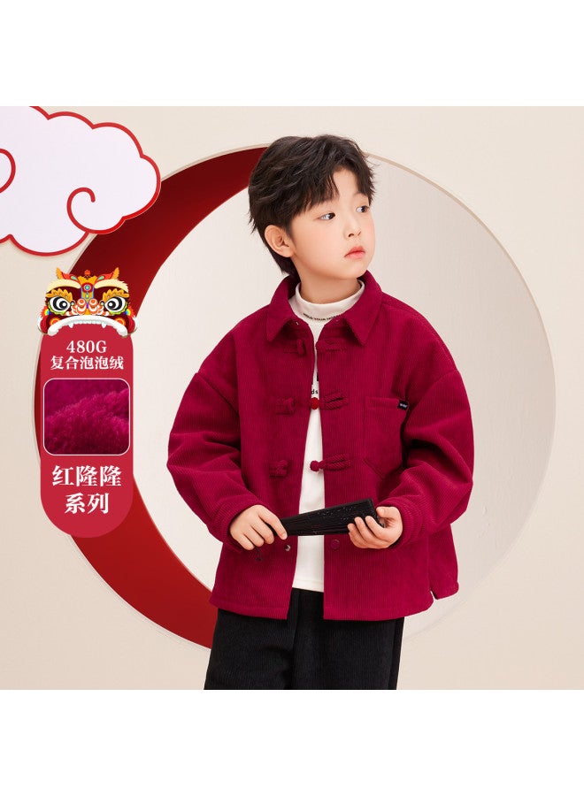 Zuoxi Boys' New Chinese Style Jacket, Kids' Chinese New Year Outfit, Trendy National Chic Shirt, Fashionable And Stylish Casual Clothes For Big Kids, Children's Wear - Image 2