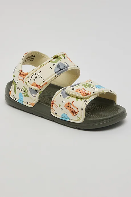 أر أند بي Printed Velcro Sandals
