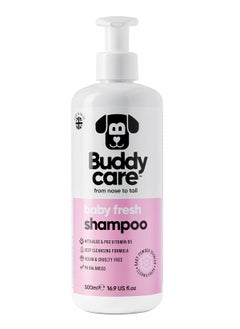 Buddy Baby Fresh Dog Shampoo by Buddycare Deep Cleansing Shampoo for Dogs Fresh Scented With Aloe Vera and Pro Vitamin B5 500ml  - Image 1