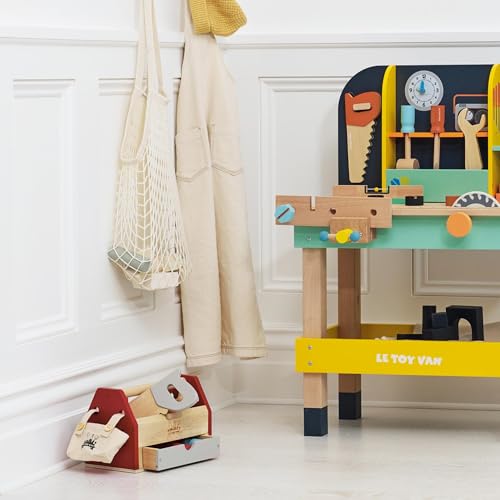 Le Toy Van  Cars  Construction Educational Wooden Tool Box Play Set for Role Play  Boys Pretend Play Wooden Tools  Suitable for 3 Year Olds and Older Tool Box 12 Piece Set - Image 5