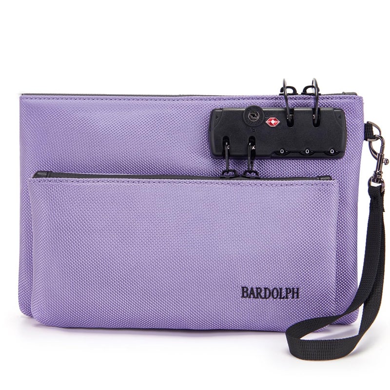 BARDOLPH Money Bag with Lock, Double layer Men & Women's Locking Accessories Pouch, BankBag,CashBag with Lock and Zipper NotaryBag with Lock (Purple) - Image 4