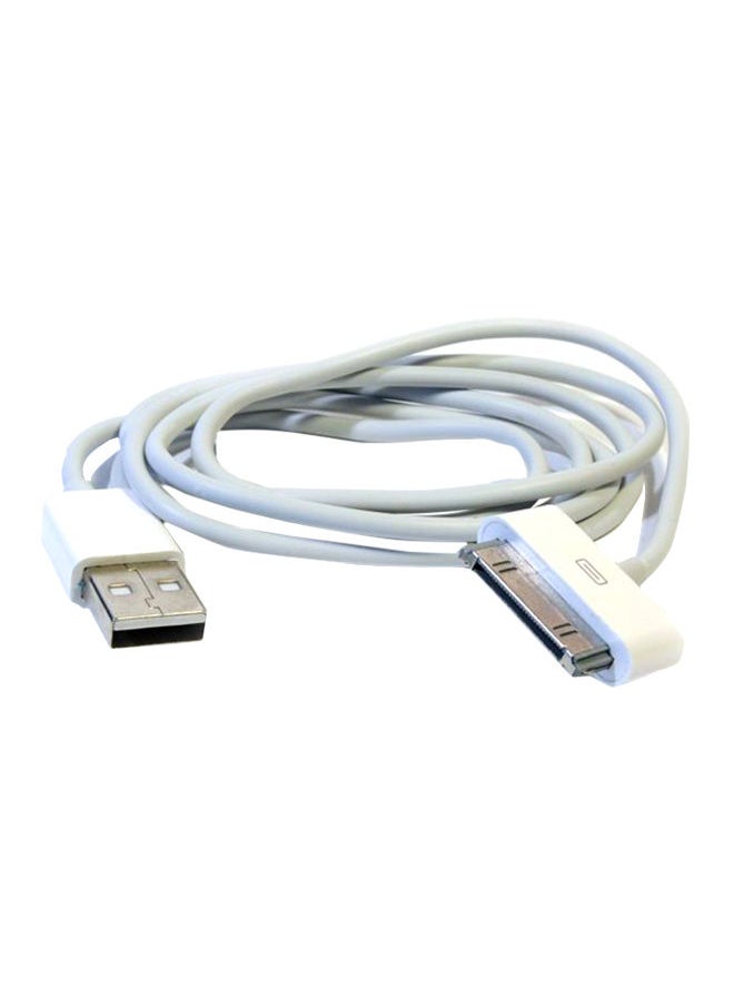 نيبمينينت كابل شحن USB لهواتف أبل آيفون 3GS/4s/4 وآي باد 3/2 أبيض 
