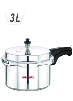 Auroware 3 Litre Aluminium Pressure Cooker Heavy Duty Dishwasher safe Comfortable cooking for kitchen beef chicken mutton rice more