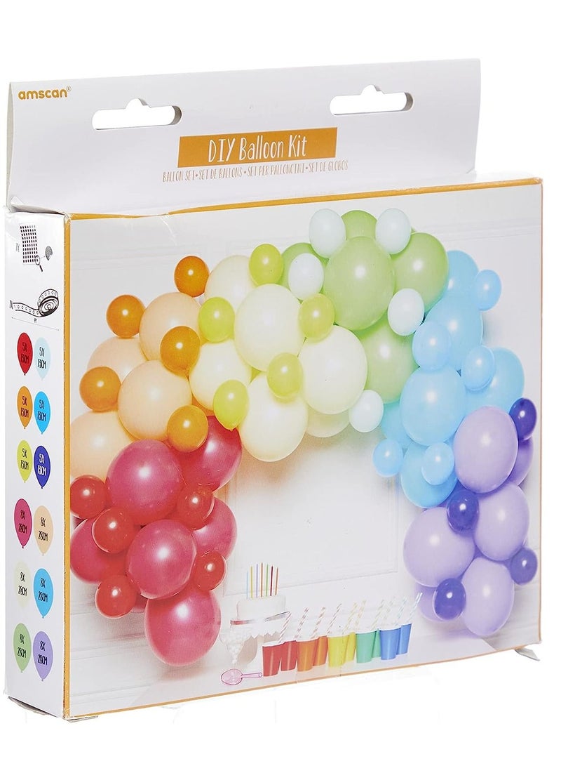 Amscan Pastel Multicolour DIY Latex Balloon Arch Garland Kit - 78 Pieces, 4m Balloon Decorations for Birthday, Wedding, Baby Shower, Bridal Shower  - Image 2