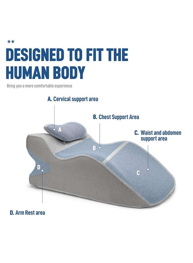 WINEENEE Orthopedic Memory Foam Pillow for Saudi Adults - Adjustable Lumbar & Prayer Support, Cooling Gray Backrest for Bed/Sofa  - Image 2