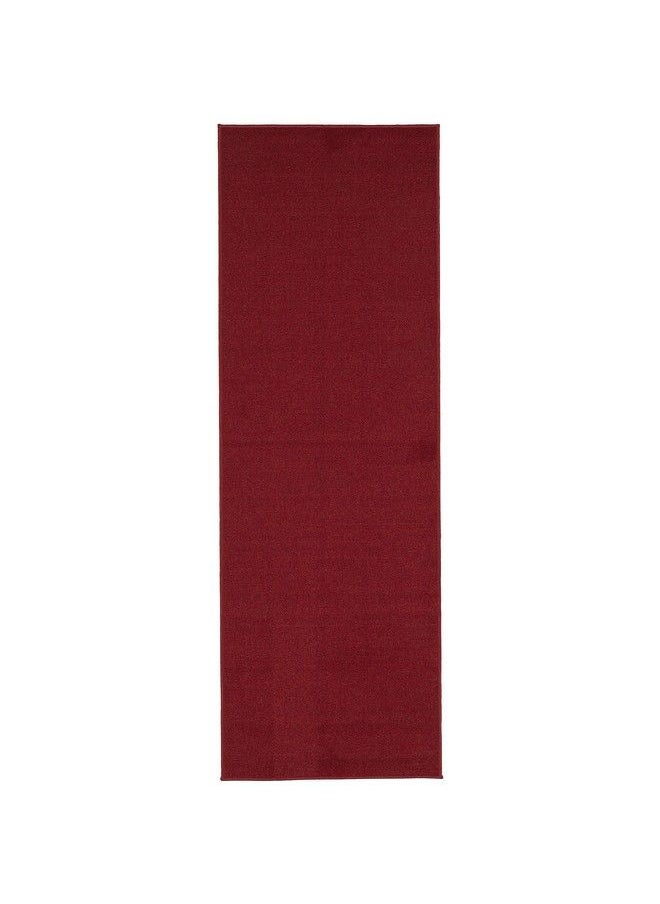 Sweet Home Stores Sh Collection Solid Rubberback Indoor Runner Rug 20" X 59" Red  - Image 4