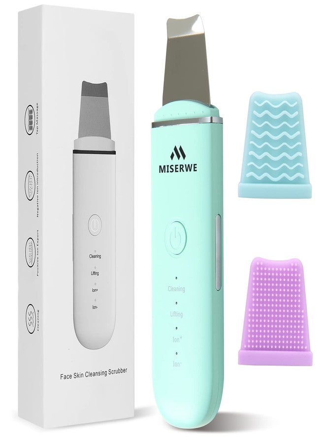 Miserwe Skin Scrubber Face Skin Spatula Facial Scrubber Spatula Pore Cleaner with 4 Modes (Green) - Image 1