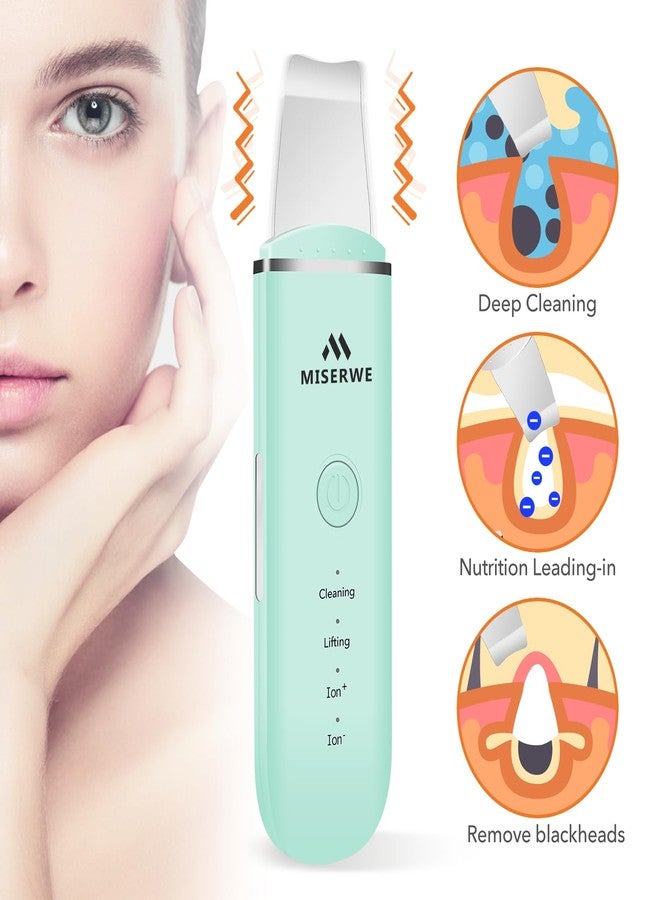 Miserwe Skin Scrubber Face Skin Spatula Facial Scrubber Spatula Pore Cleaner with 4 Modes (Green) - Image 3
