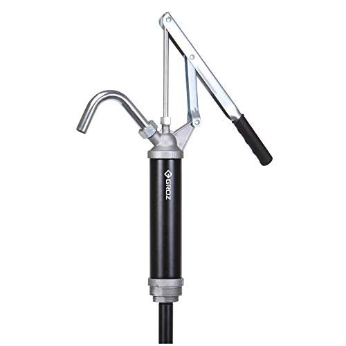 GROZ Lever Action Barrel Pump| Lever Pump for Oil, Diesel, Kerosene, Antifreeze Fluids | PVC Telescopic Suction Pipe | For 15 Ltrs- 205 Ltrs Barrel size |Delivers: 300 ml/stroke| LBP/04/PT - Image 1