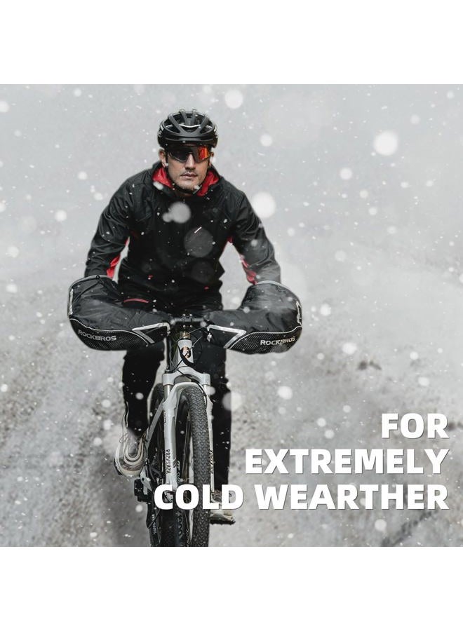 Rockbros Bike Handlebar Mitts Extreme Cold Weather Mountain Commuter MTB Fat Bike Bar Covers Cyclist Pogies Mittens - Image 5