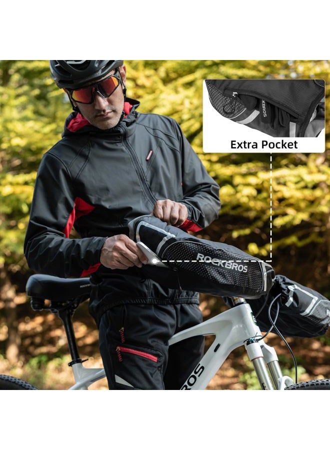Rockbros Bike Handlebar Mitts Extreme Cold Weather Mountain Commuter MTB Fat Bike Bar Covers Cyclist Pogies Mittens - Image 4