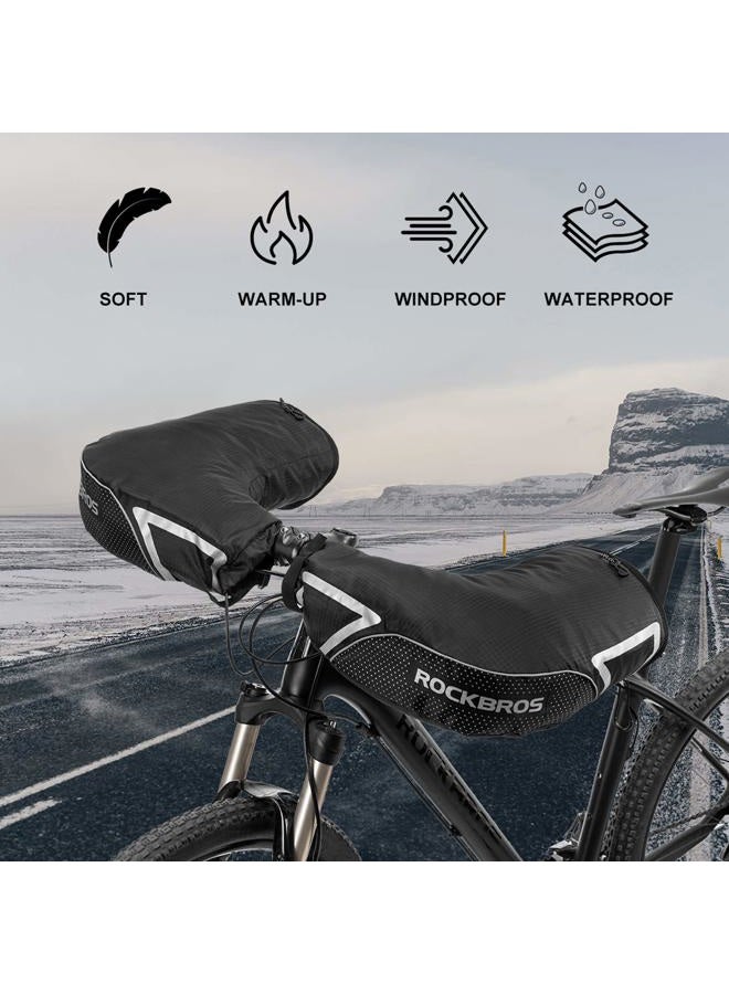 Rockbros Bike Handlebar Mitts Extreme Cold Weather Mountain Commuter MTB Fat Bike Bar Covers Cyclist Pogies Mittens - Image 3