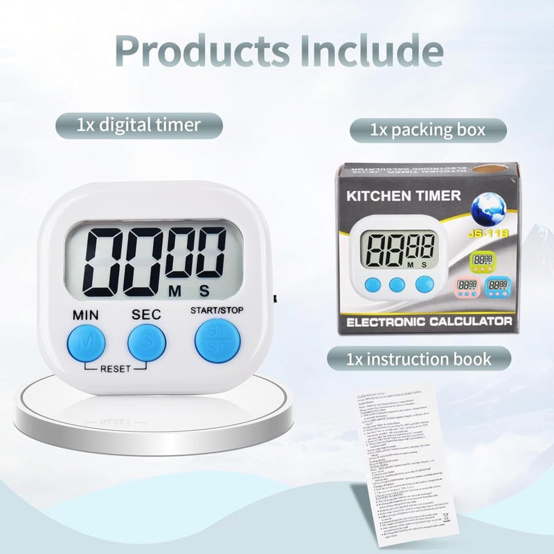 Magnetic Digital Kitchen Timer - Large Display, Electronic Kitchen Cooking Timer for Cooking, Gaming, Gym, Break, Classroom (Cashmere) - Image 4