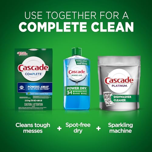 Cascade Complete Powder Dishwasher Detergent, Fresh Scent, 75 oz, White - Image 5