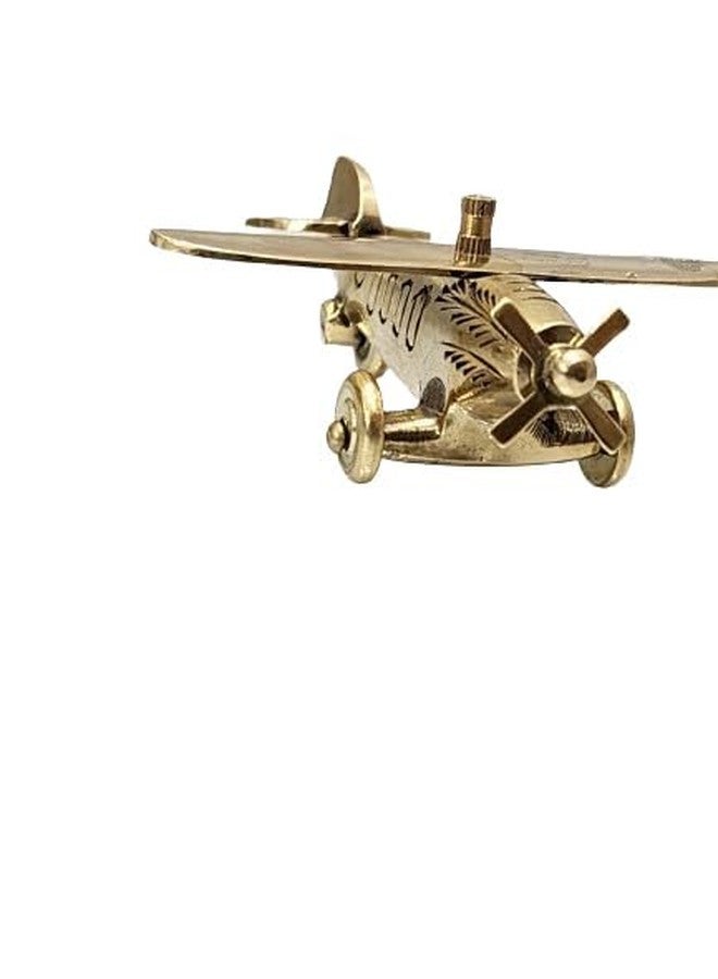 Bhavika Decor Brass Jet Plane Vintage Aeroplane Table Top Decorative Showpiece Antique Tabletop Miniature Statue Home Interior Decor Item Gift and Collectible Glossy and Shiny Finish - Image 1