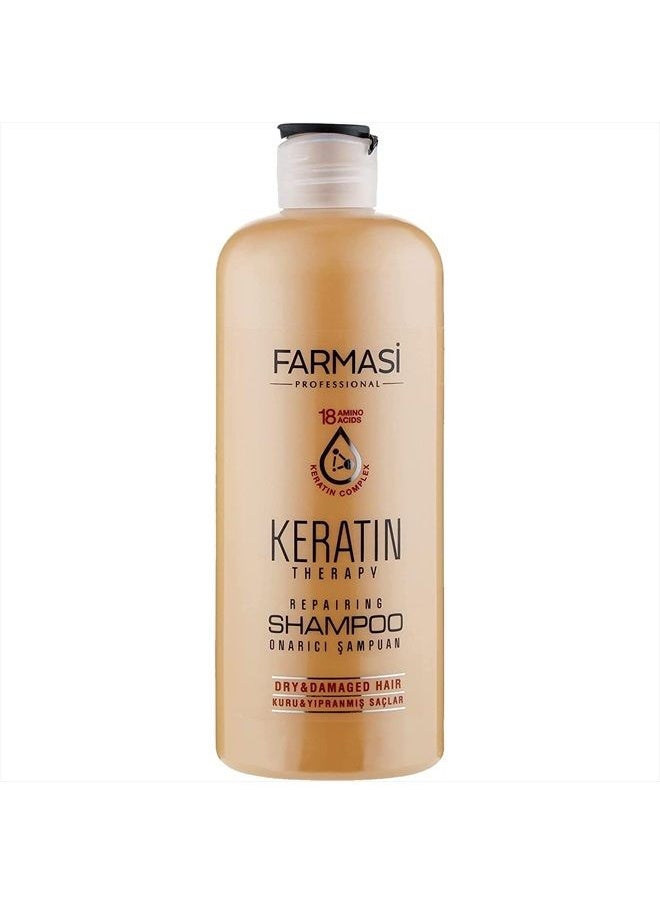 FARMASI - Keratin Therapy Repairing Shampoo, Hair Treatment for Smoothing & Nourishing, Repairs Damaged Hair, Hydrates, Nourishes, Anti Frizz for Dry Hair and Extra Shine, 12.2 fl. oz / 360 ml - Image 1