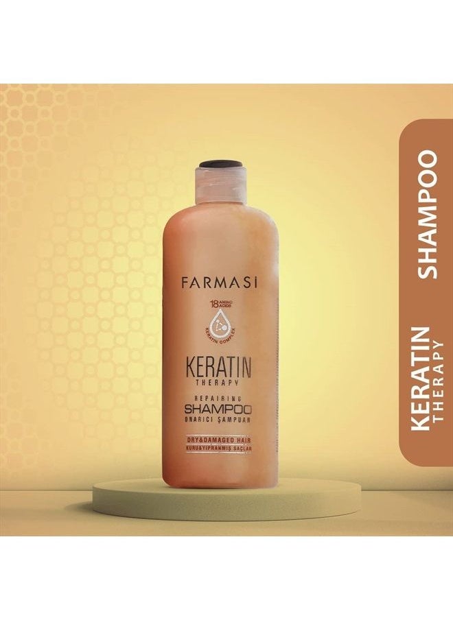 FARMASI - Keratin Therapy Repairing Shampoo, Hair Treatment for Smoothing & Nourishing, Repairs Damaged Hair, Hydrates, Nourishes, Anti Frizz for Dry Hair and Extra Shine, 12.2 fl. oz / 360 ml - Image 1