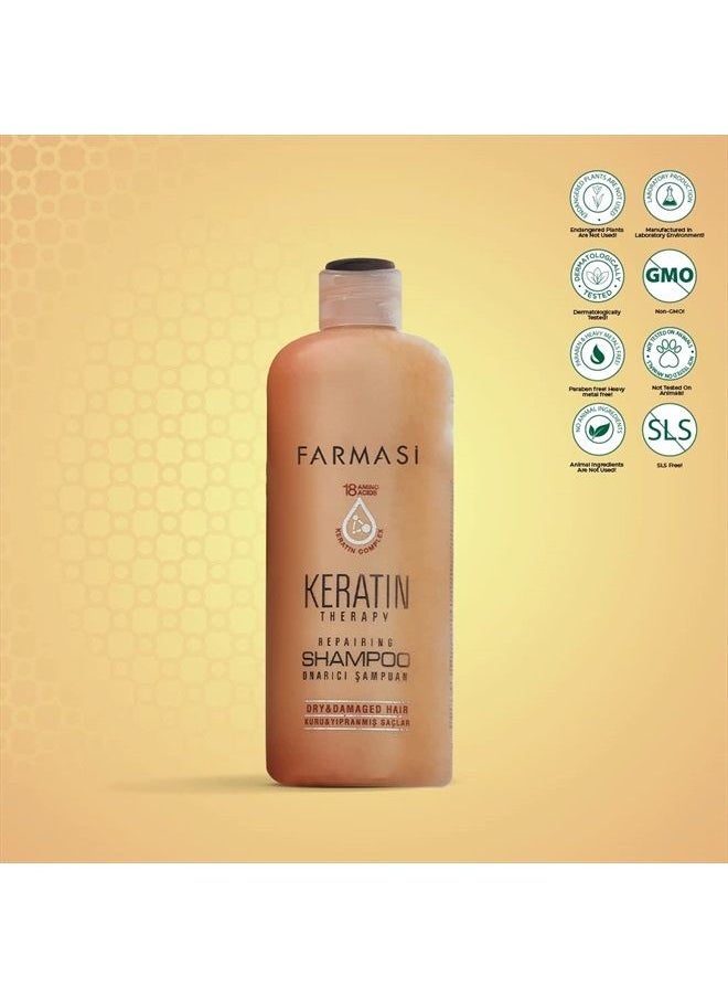 FARMASI - Keratin Therapy Repairing Shampoo, Hair Treatment for Smoothing & Nourishing, Repairs Damaged Hair, Hydrates, Nourishes, Anti Frizz for Dry Hair and Extra Shine, 12.2 fl. oz / 360 ml - Image 1