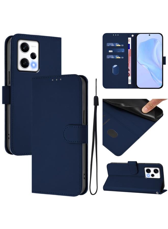 Case For Xiaomi Poco X5 Pro Skin Feel Solid Color Leather Phone Case with Lanyard