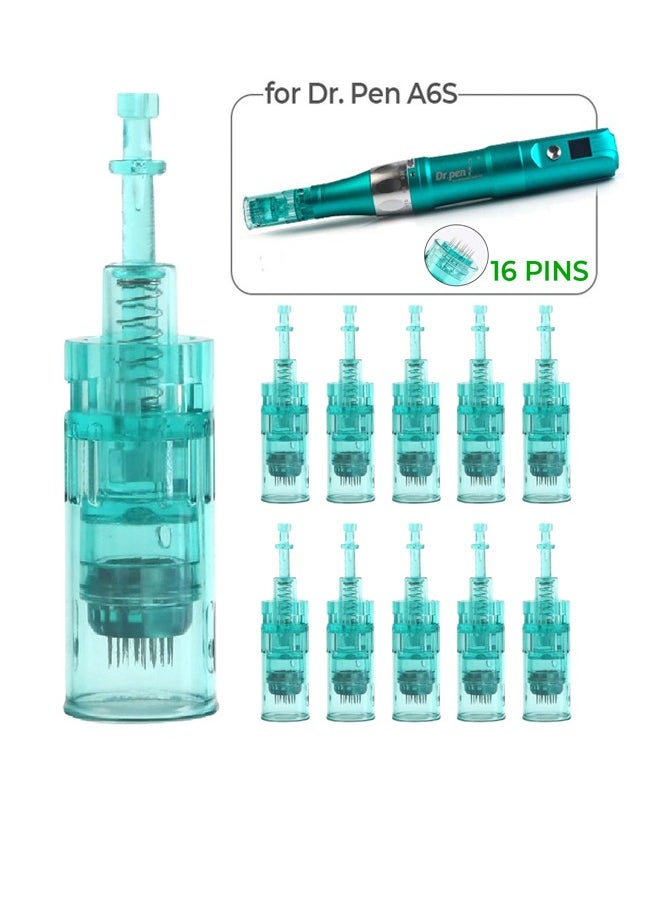Dr pen Drpen A6s microneedling pen replacement cartridges 10pcs 16pins derma auto pen bayonet slot cartridges  - Image 1