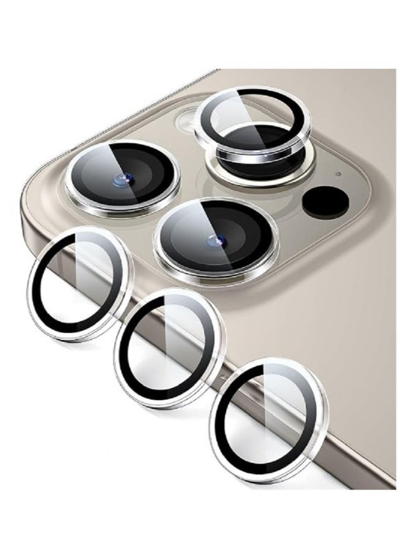 Generic Camera Lens Protector for iPhone 15 Pro 6.1-Inch and iPhone 15 Pro Max 6.7-Inch, 9H Tempered Glass Metal Individual Ring Cover, HD Clear, 3-Pieces Clear 