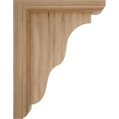 Ekena Millwork BKT03X07X09HARO Hamilton Traditional Wood Brackets, 3 1/2"W x 7"D x 9"H , Red Oak - Image 3