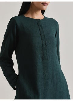 trueBrowns Dark Green Front Placket Co-Ord Set  - Image 5