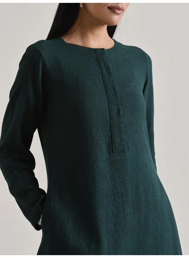 trueBrowns Dark Green Front Placket Co-Ord Set