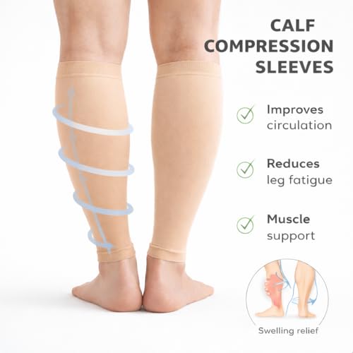 Dr Helix Unisex Skin Calf Support - Compression Sleeve for Leg Pain Relief, Muscle Recovery & Injury Prevention, Lightweight & Breathable Design - (Pack of - 1) - Image 3