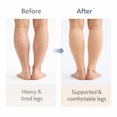 Dr Helix Unisex Skin Calf Support - Compression Sleeve for Leg Pain Relief, Muscle Recovery & Injury Prevention, Lightweight & Breathable Design - (Pack of - 1) - Image 5