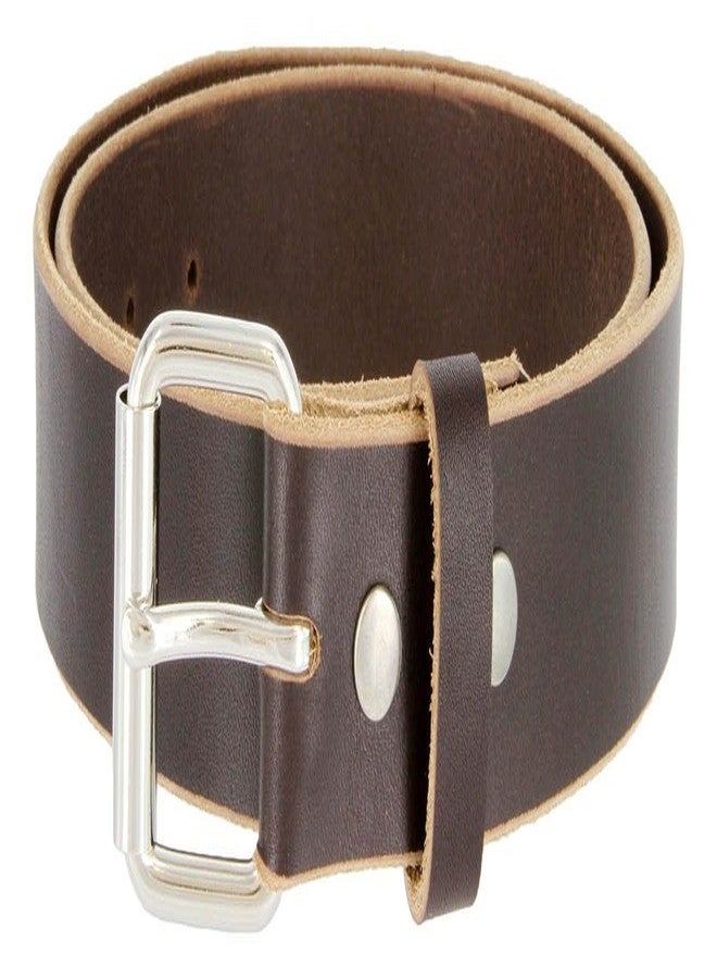 بيلتس.كوم حزام عمل رجالي بني اللون، قطعة واحدة، مصنوع من الجلد الطبيعي المتين، صنع في الولايات المتحدة الأمريكية (بني، 54) - Image 1