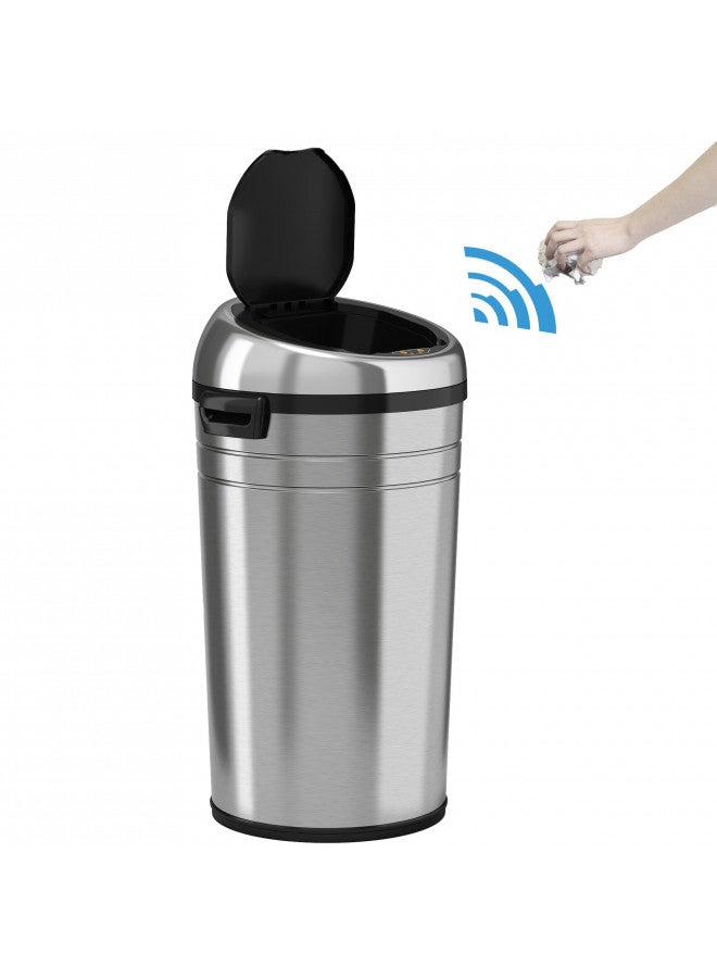 iTouchless iTouchless 23 Gallon Touchless Sensor Trash Can with Odor Control System & Wheels, 87 Liter Commercial Size Automatic Garbage Bin, Brushed Stainless Steel  - Image 2
