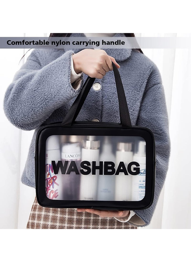 Generic Travel Toiletry Bag for Women and Men, Matte Translucent Toiletry Bag with Handy Handle, Makeup Cosmetic Organizer Bag for Travel Toiletries Accessories (Black)  - Image 5