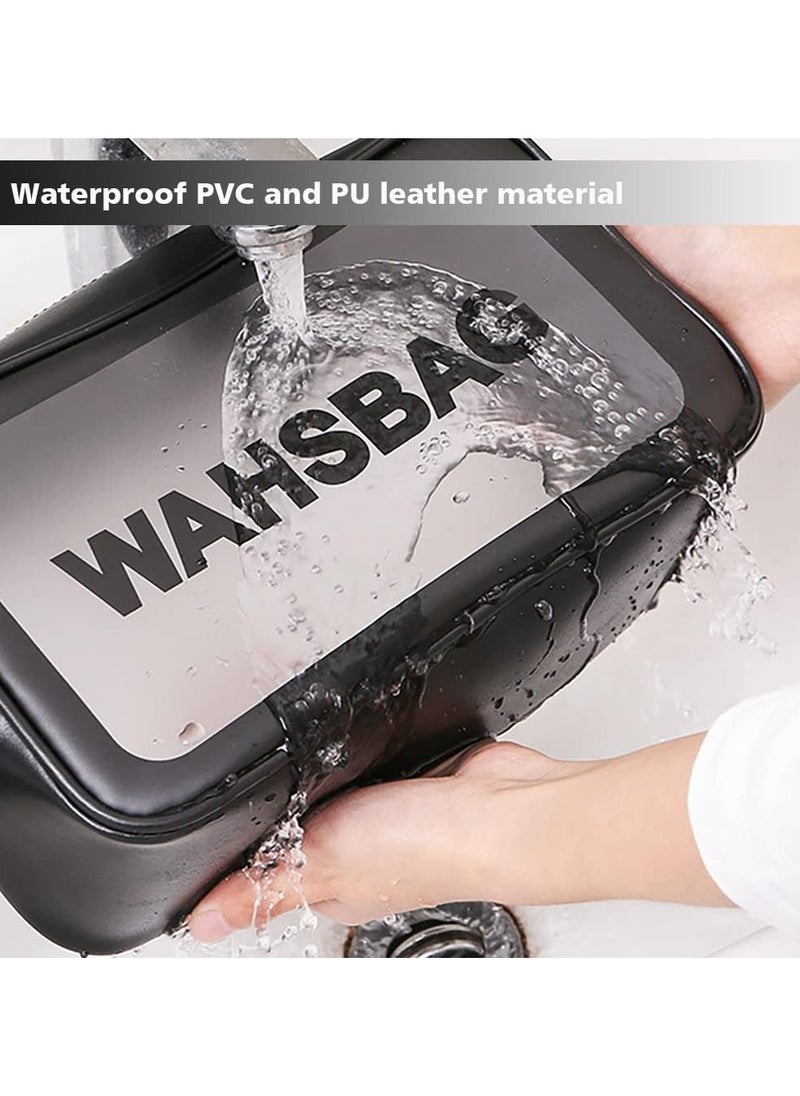 Generic Travel Toiletry Bag for Women and Men, Matte Translucent Toiletry Bag with Handy Handle, Makeup Cosmetic Organizer Bag for Travel Toiletries Accessories (Black)  - Image 3