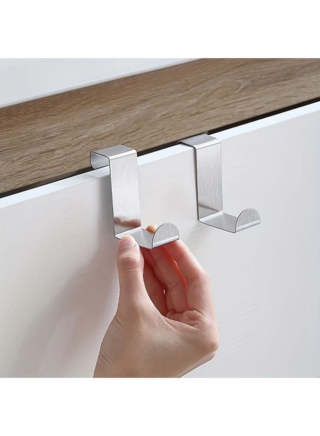 2 Pack White Heavy Duty Stainless Steel Door Hooks No Drill Installation Space Saving - Image 5