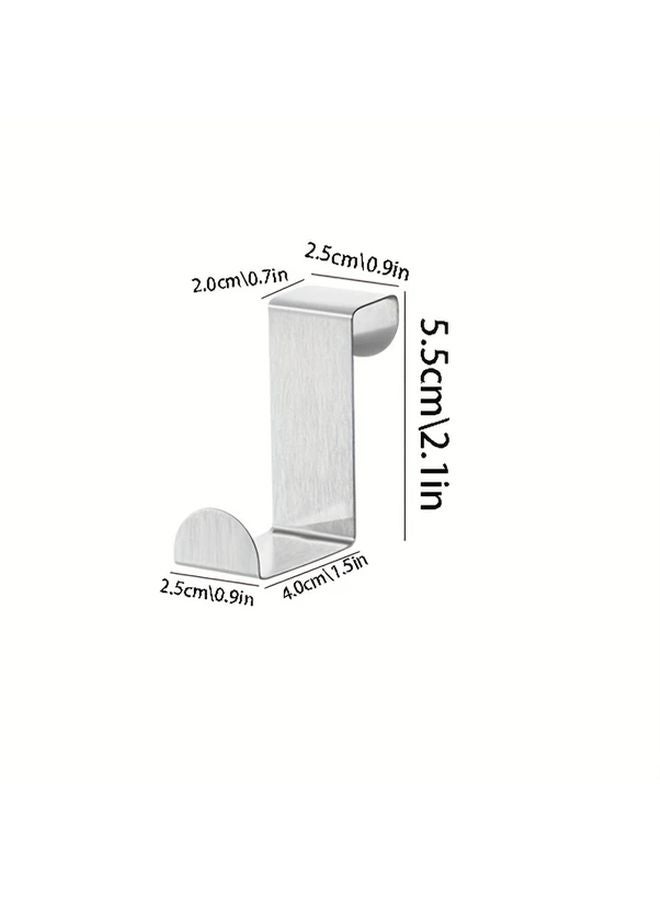 2 Pack White Heavy Duty Stainless Steel Door Hooks No Drill Installation Space Saving - Image 3