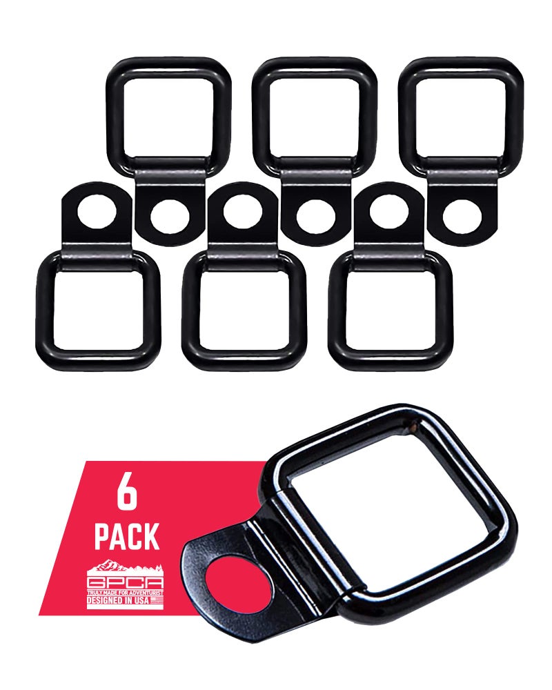 GPCA Tie Down D Ring Set, Easy-to-Install Truck Tie Downs, Compatible with Cargo Cover Mounts, Heavy-Duty Jeep Wrangler Accessories for Pickups, Trailers, Truck, Trailer, Camper, Boat & More, 6 Pack - GPCA - Image 2
