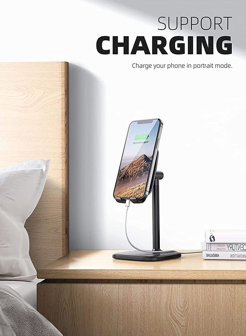 Captaintech Cell Phone Stand Angle Height Adjustable Phone Stand for Desk Thick Case Friendly Phone Holder Stand Taller for iPhone Stand Compatible with All Mobile Phones Tablet