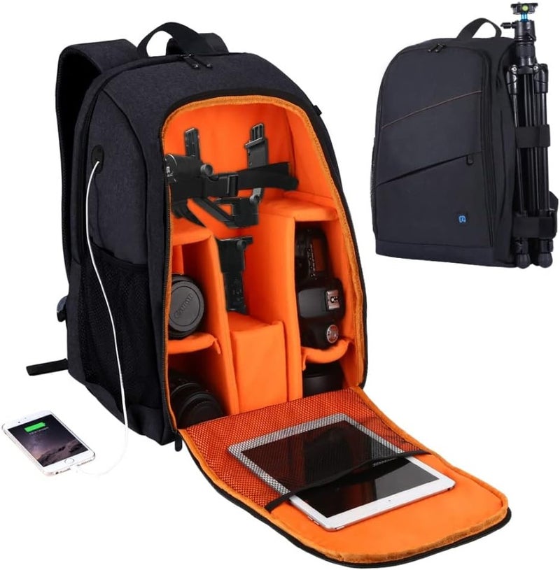 eWINNER Large Capacity Waterproof Shockproof Backpack Camera Bag with 15 Inch Laptop Compartment - Image 2