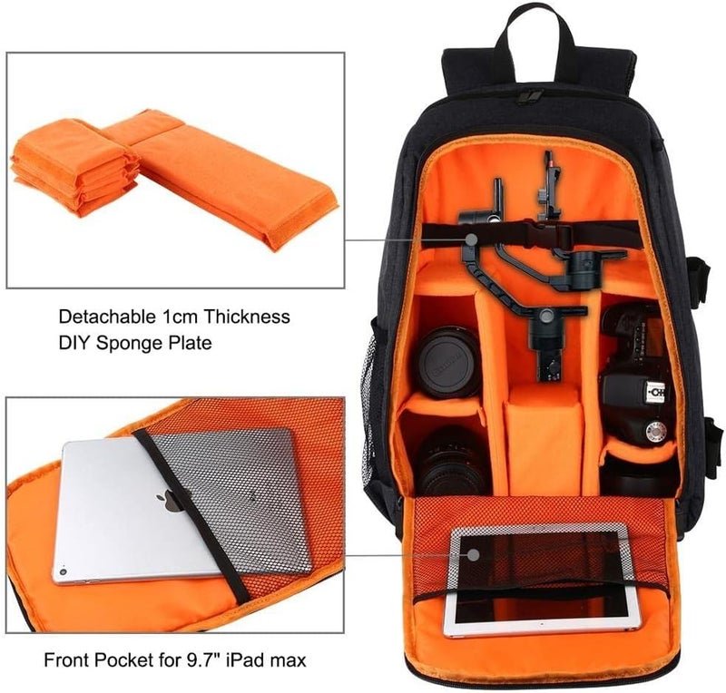 eWINNER Large Capacity Waterproof Shockproof Backpack Camera Bag with 15 Inch Laptop Compartment - Image 5