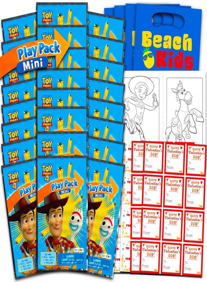 Toy Story Valentine's Day Classroom Gift Exchange Bundle - 24 Toy Story Mini Coloring Activity Books for School Valentines Cards, Stickers | Valentines Kids Party Favors - Image 1