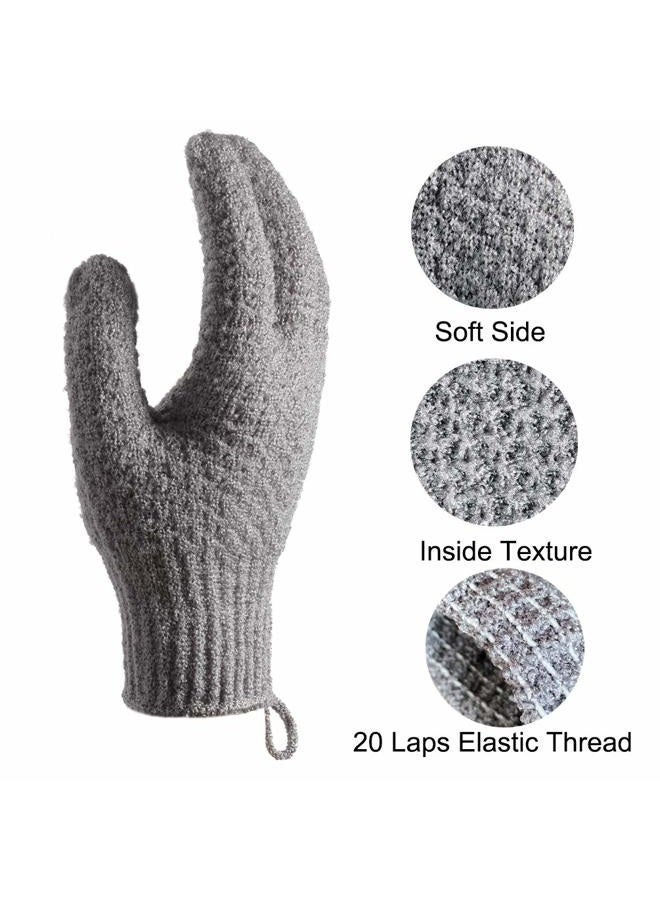 CLEEDY Bath Exfoliating Gloves - 2 Pairs of Lengthened and Large Scrubbing Gloves for Shower, Spa, and Massage - Perfect for Exfoliating Body, Face, Hands, and Feet(2 paris gary) - Image 3
