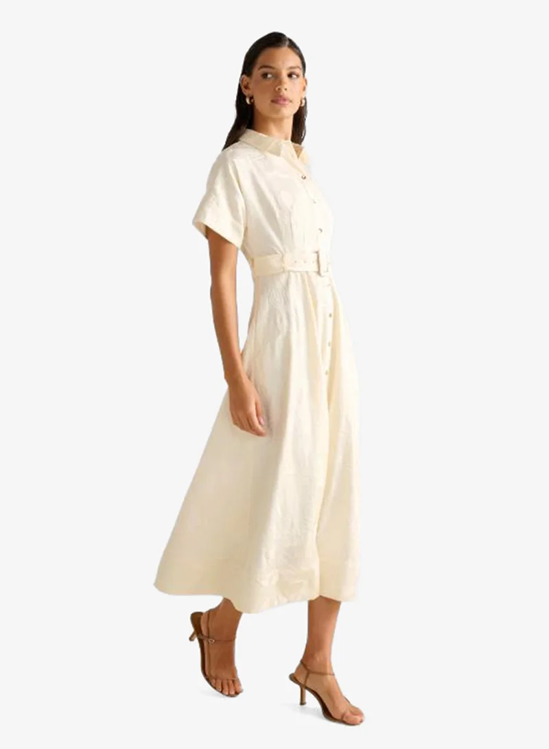 forever new Judith Crinkled Midi Shirt Dress