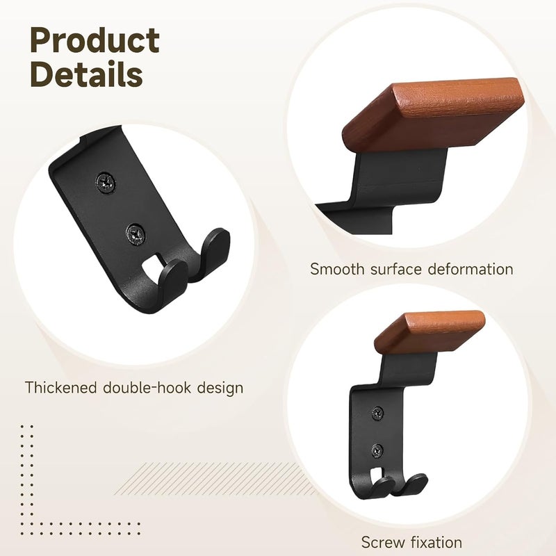 2 Pc Mount Motorcycle Helmet, Wall Holder With Hooks - Image 4