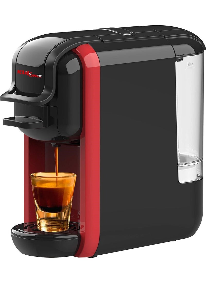 KLIKONIX 3 In 1 Multifunction Espresso Capsule Coffee Machine For Nespresso Dolce Gusto And Coffee Powder | Auto Shut Off 1450W 600ML Black & 4 in 1 Hand Blender Set | 2 Speed | Stainless Steel Shaft | 600 ML JUG | 500W KHB-169Bundle - Image 3