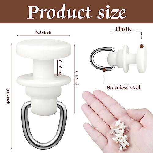 Craftsatin Plastic Curtain Track Hooks Ceiling Sliding Curtain Glider Accessories for Living Bedroom Shower Privacy Rv Garage Divider Track and Hooks(50 Pcs) - Image 2
