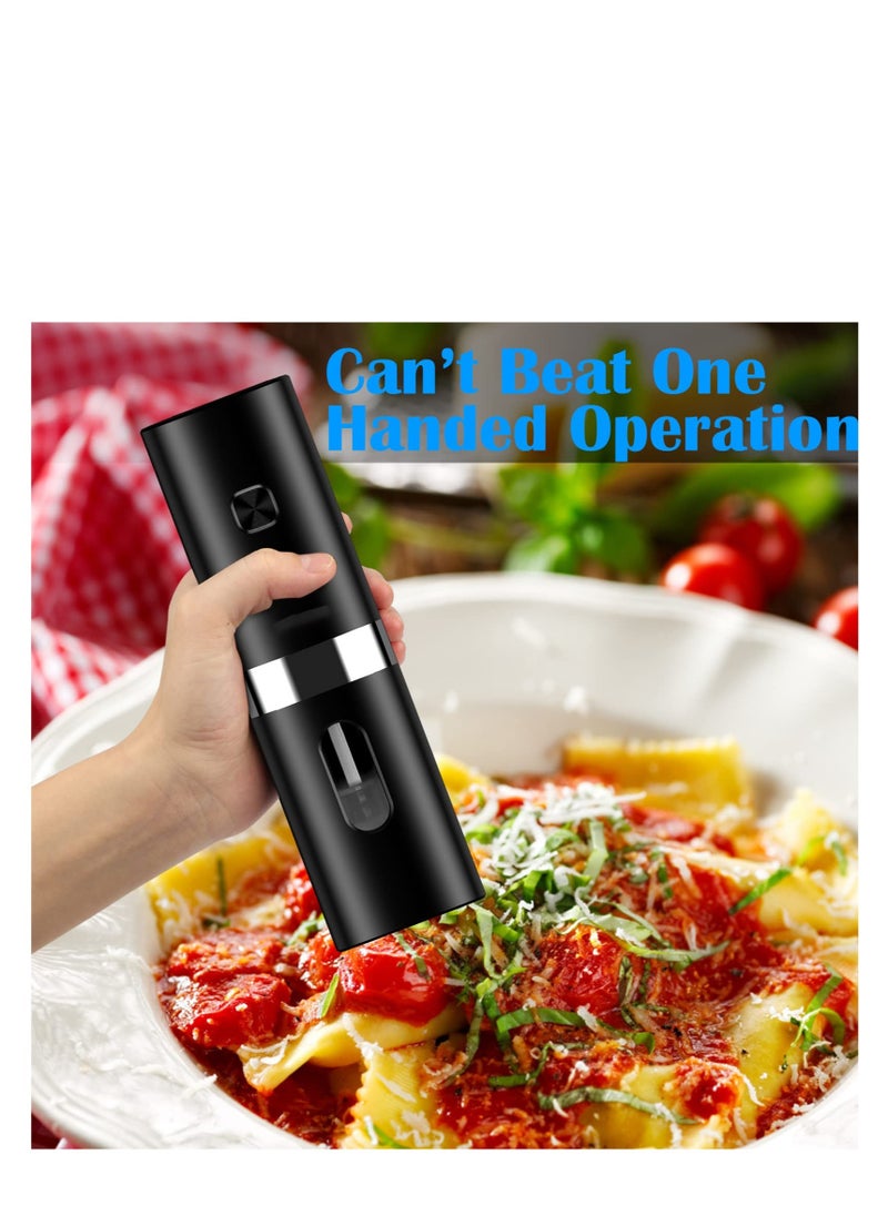 Rechargeable Electric Salt and Pepper Grinder Set with Double Charging Base, Support Battery Operated, Refillable Spice Automatic Mill Shakers Set with Adjustable Coarseness & LED Light