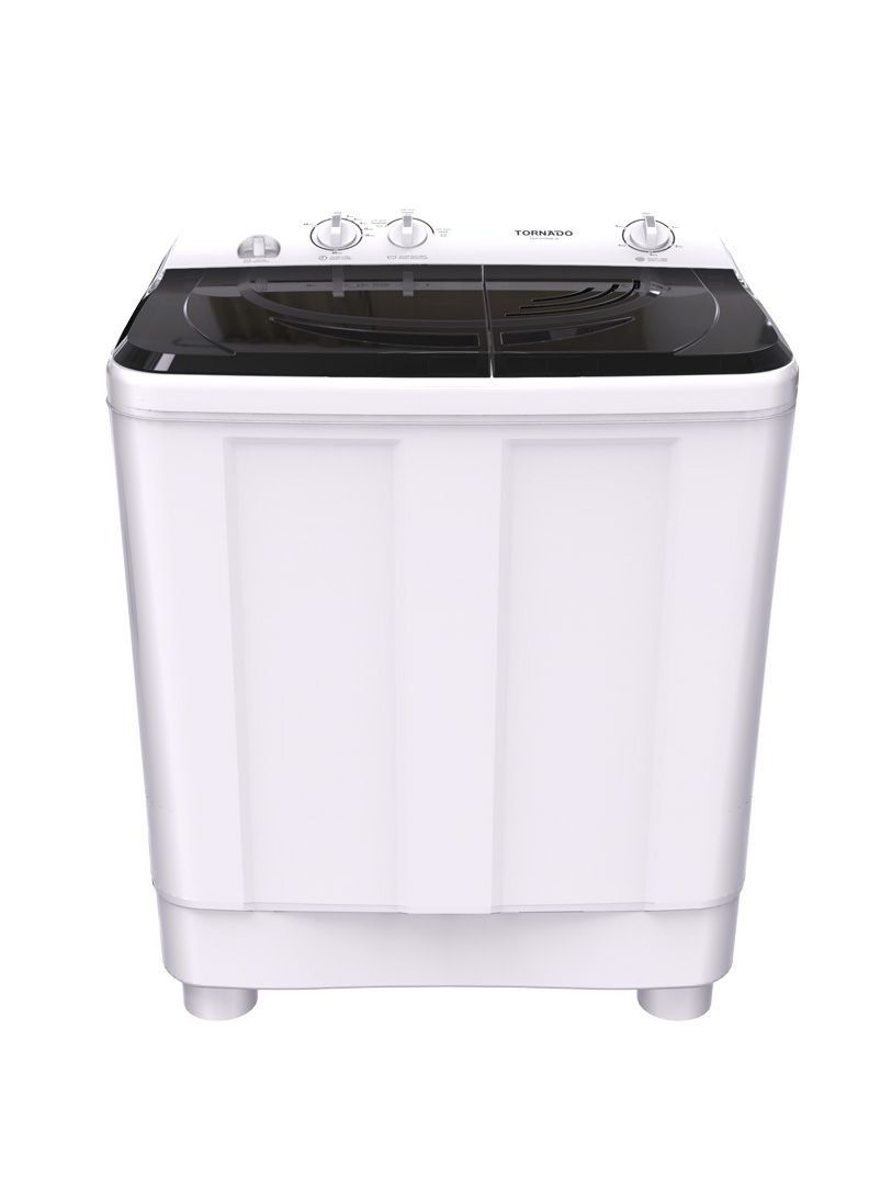 TORNADO Washing Machine Half Automatic 7 Kg, 2 Motors, White x Black TWH-Z07DNE-W(BK)