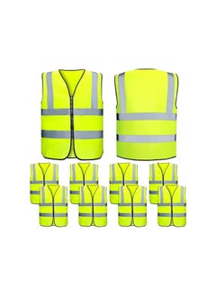 VINSTAR Reflective Safety Vest, High Visibility Breathable Day Night Warning Safety Jacket with Zipper and 360° Protection! (3XL) 10PK  - Image 1