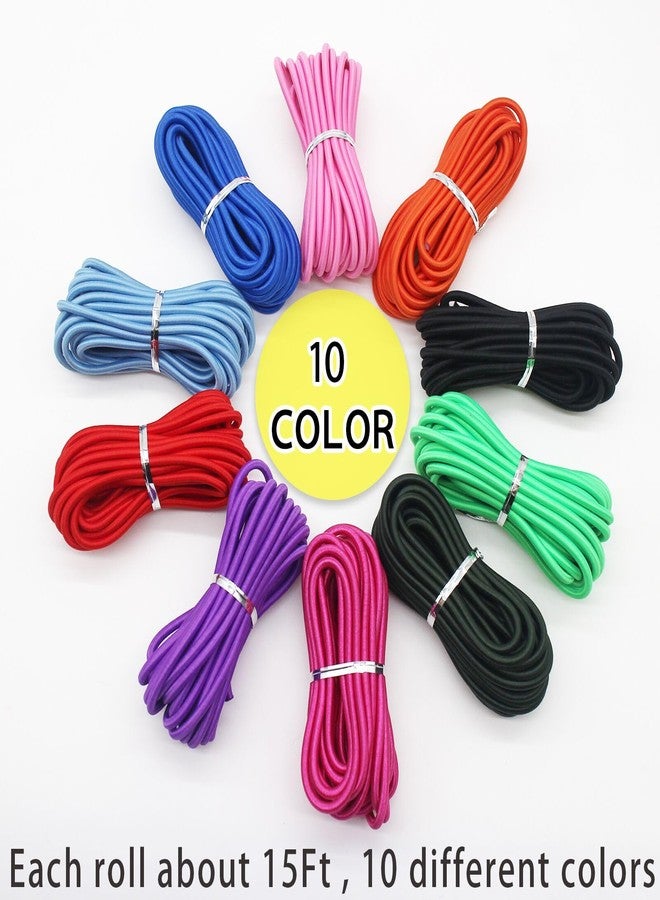 ZHFMLY Multi-Color 1/6 inch(4mm) Elastic Cords Heavy Stretch String Rope for Bracelets,Small Bungee Shock Cord for DIY Crafts, Beading and Sewing 150ft(MS295) - Image 2